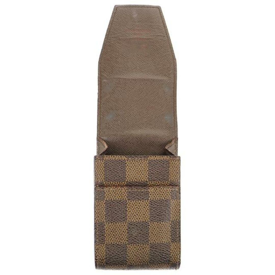 LOUIS VUITTON(ルイヴィトン)のルイヴィトン タバコケース エテュイ シガレット N63024 中古 ダミエ エベヌ ブラウン LOUIS VUITTON 【中古】 | シガレットケース ユニセックス たばこ ファッション 茶 ブランド小物 Bランク メンズのファッション小物(タバコグッズ)の商品写真