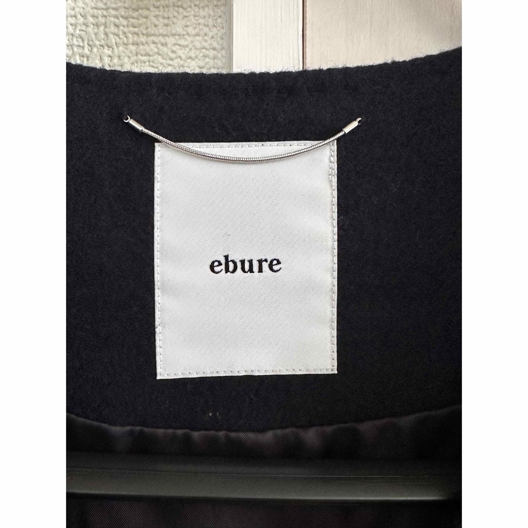 ebure(エブール)のebure ジロンラムメルトン ノーカラーロングガウンコート レディースのジャケット/アウター(ロングコート)の商品写真