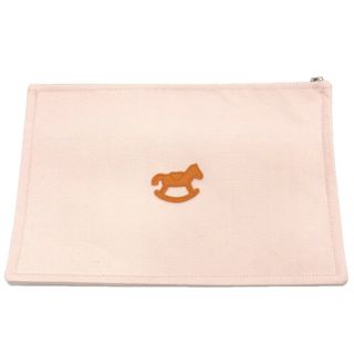 エルメス(Hermes)のエルメス HERMES フラットポーチ GM アダダドット ポーチ キャンバス ローズリラ ピンク 美品(ポーチ)