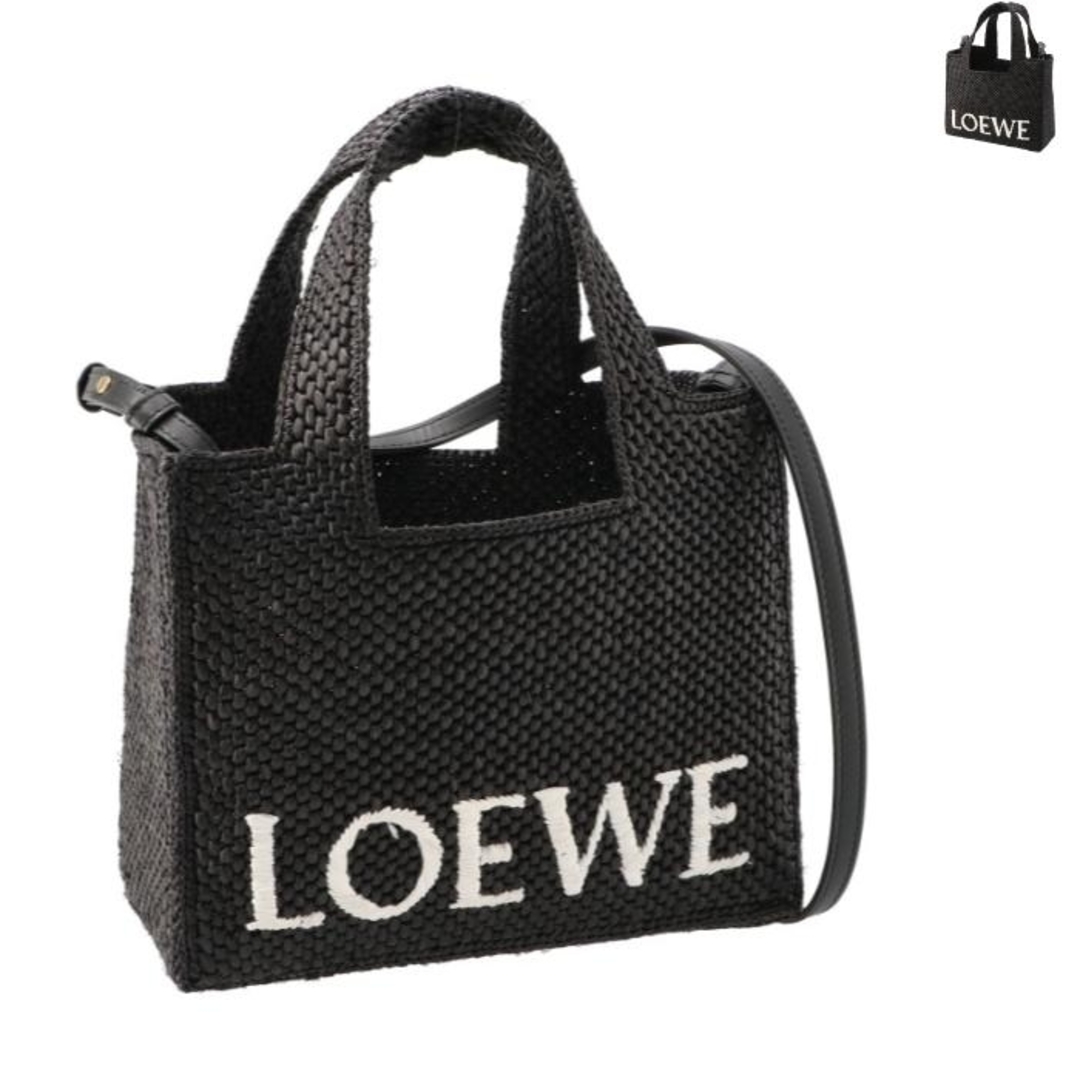 LOEWE(ロエベ)のロエベ LOEWE トートバッグ かご スモール フォントトート ラフィア ショルダー クロスボディバッグ B6サイズ収納 2023年秋冬新作 A685B59X01 0049  レディースのバッグ(ハンドバッグ)の商品写真