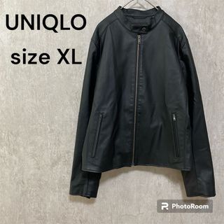 ユニクロ(UNIQLO)のUNIQLO ユニクロ レザータッチジャケット ライダース XL(ライダースジャケット)