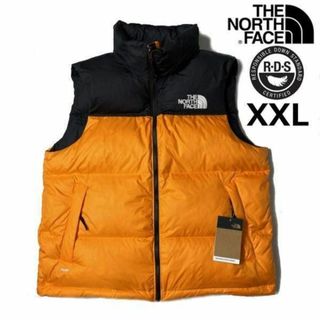 ザノースフェイス(THE NORTH FACE)のノースフェイス ダウンベスト US限定 RDS(XXL)オレンジ 黒190122(ダウンベスト)