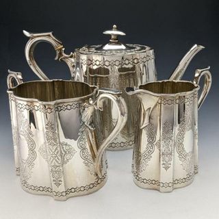 1880年頃 英国アンティーク シルバープレート製 ティーセット Fenton Bros(その他)