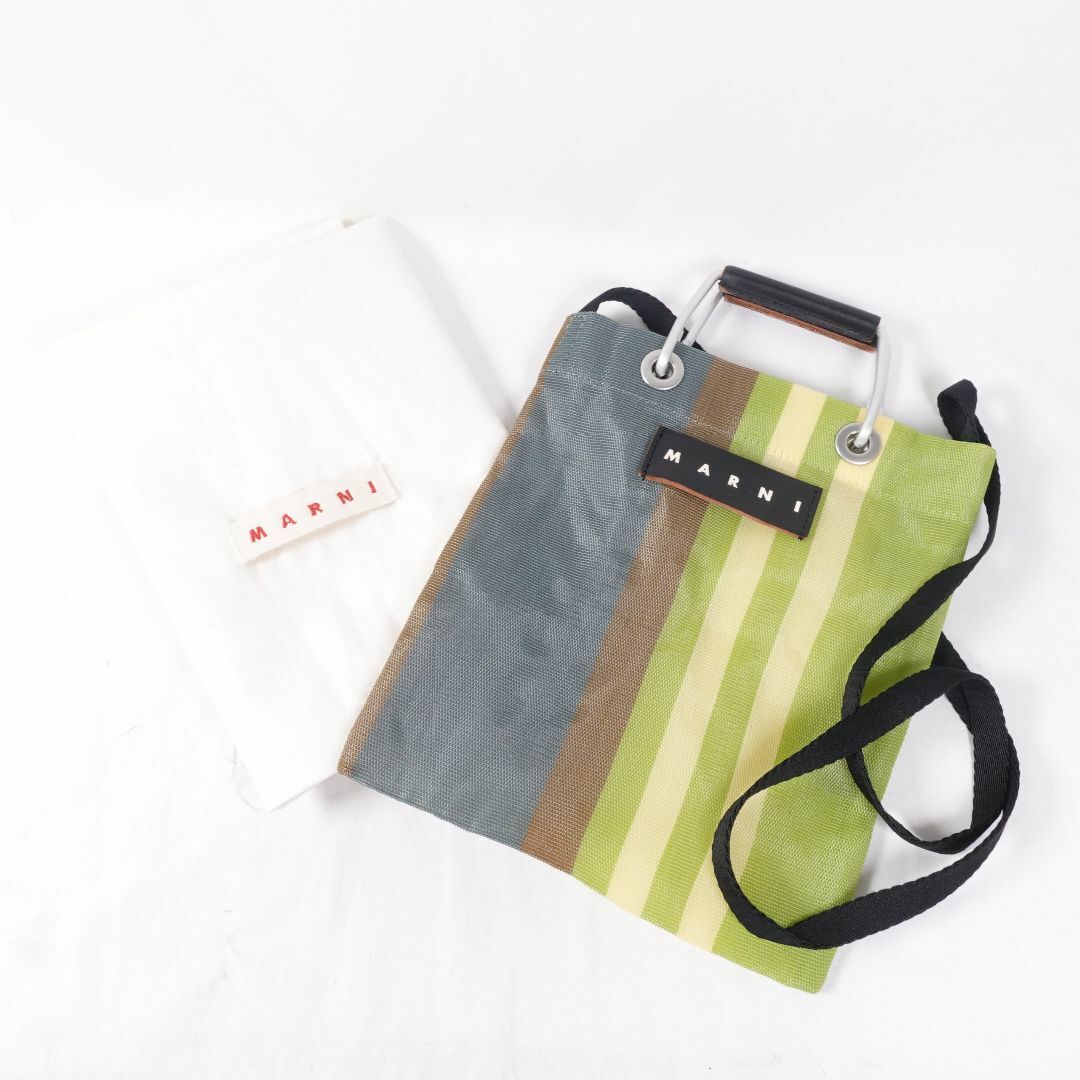 MARNI - MARNIMARKET STRIPE　SHOULDERBAG MINI(グレー)※保存袋付き/