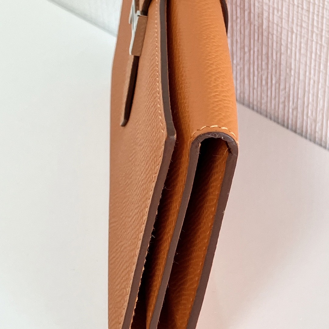 Hermes - 新品☆HERMES エルメス ベアン オレンジ 長財布 □k シルバー