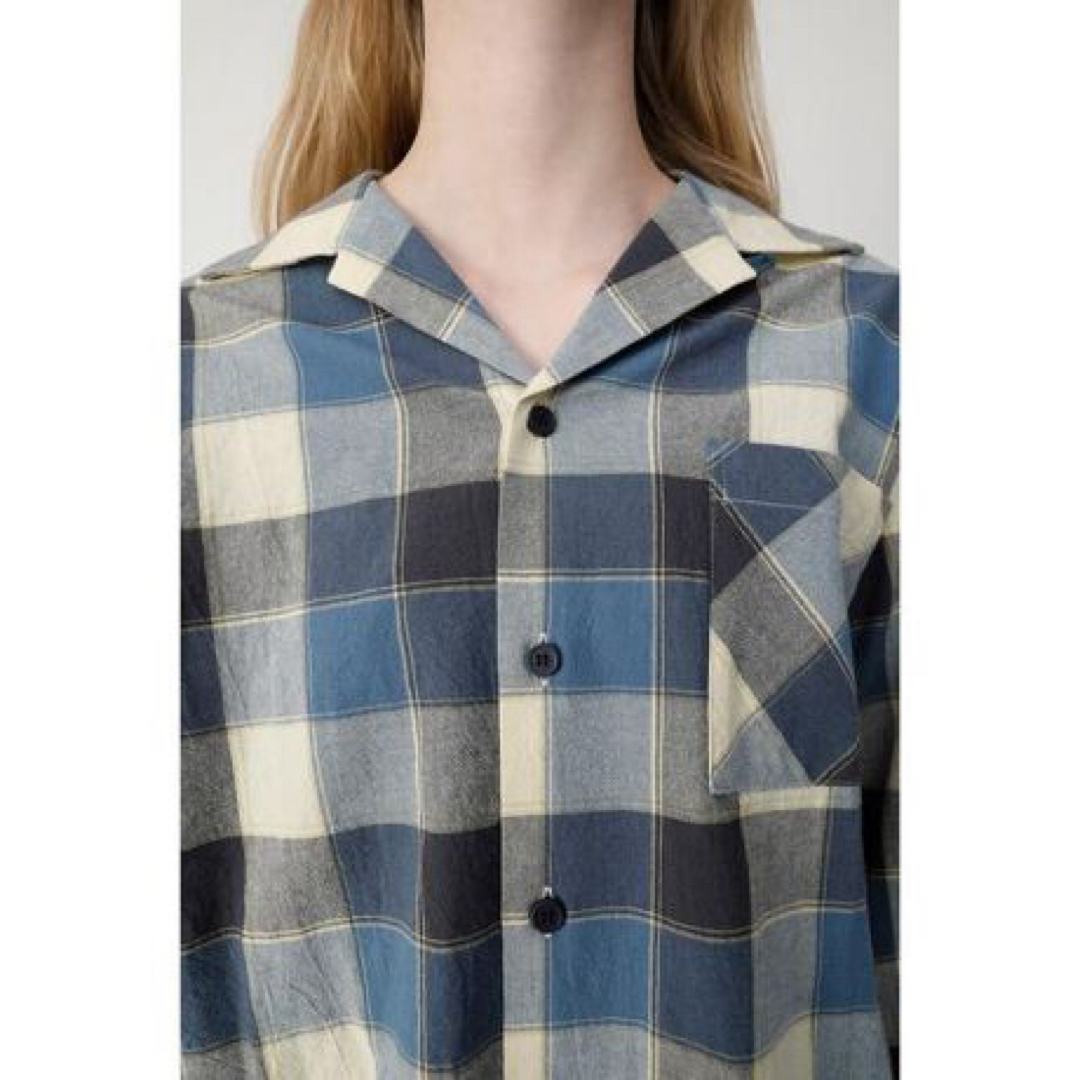 moussy(マウジー)の【MOUSSY(マウジー)】OPEN COLLAR CHECK SHIRT レディースのトップス(Tシャツ(長袖/七分))の商品写真