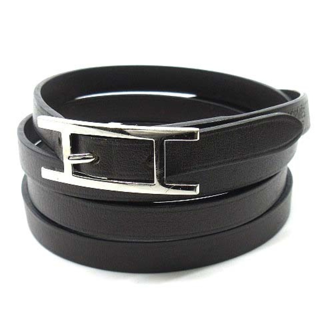 Hermes - エルメス アピ3 レザー 4連 ブレスレット ダークブラウン