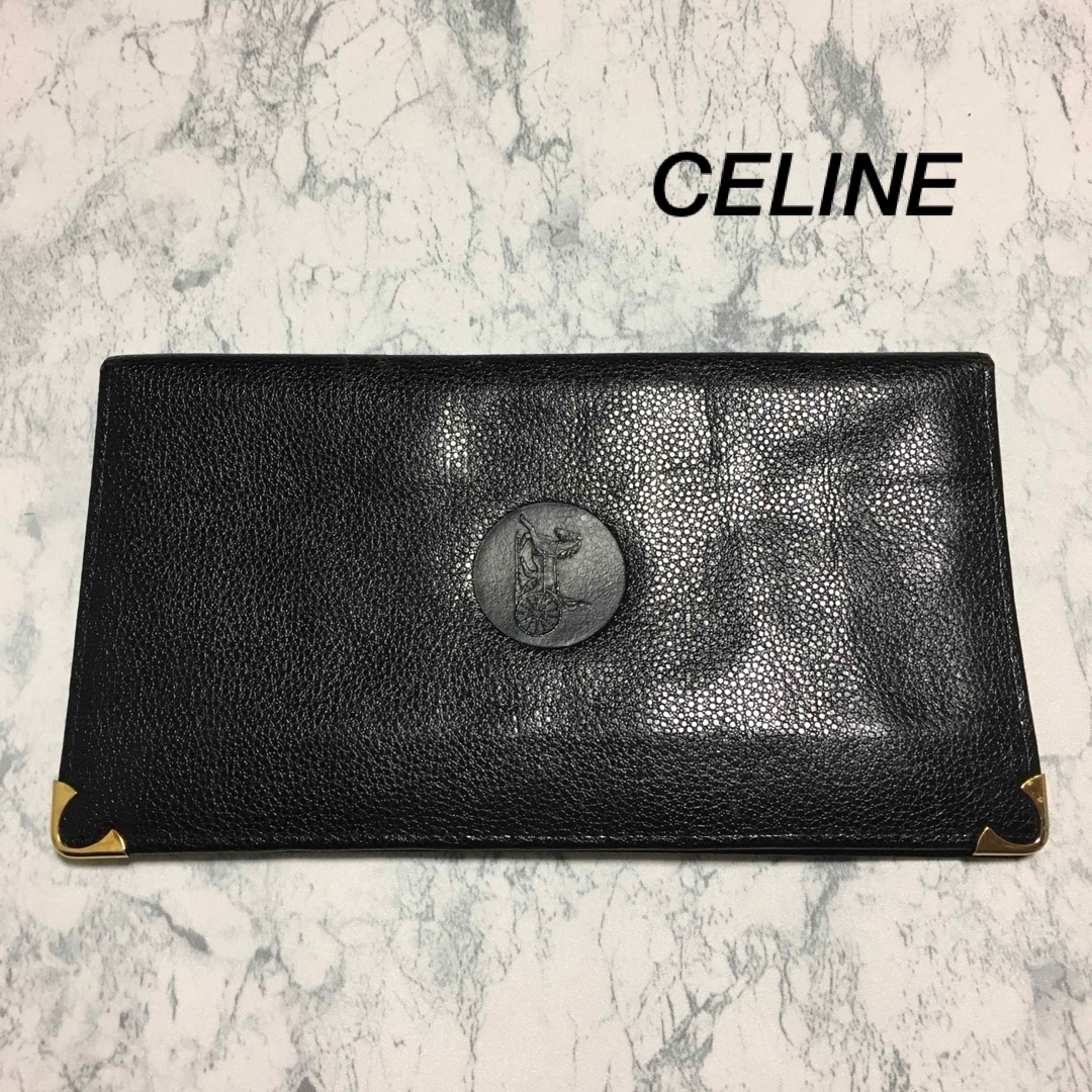 【美品】CELINE セリーヌ ロゴ刻印 長財布 札入れ メンズ レディス | フリマアプリ ラクマ