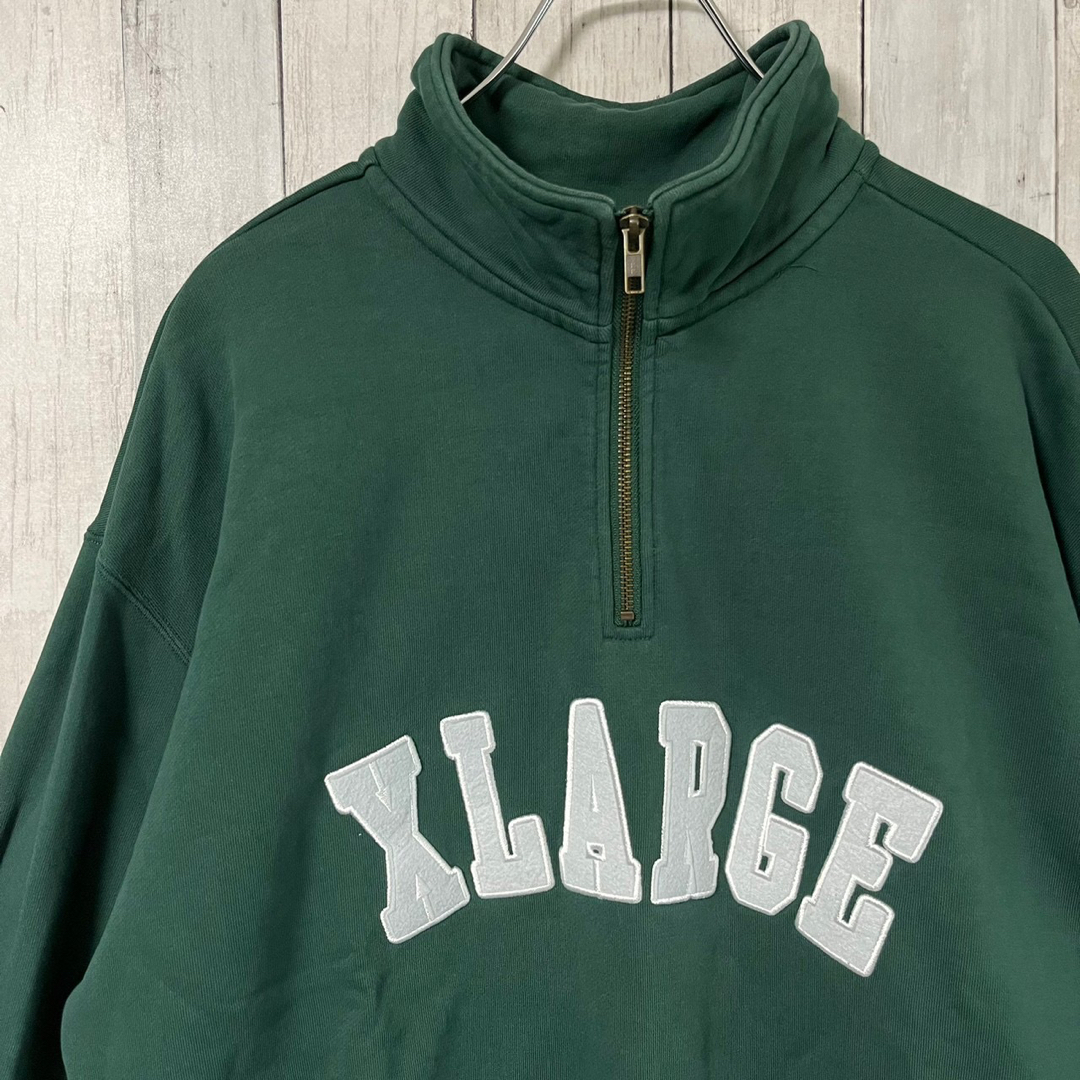 XLARGE エクストララージ スウェット ハーフジップ 刺繍ロゴ センターロゴ