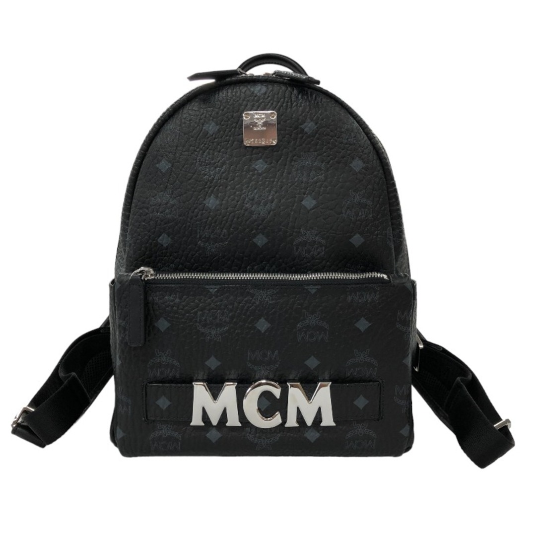 【ネット限定】エム・シー・エム MCM バックパック MMK8AVE83BK001 ブラック×シルバー金具 ヴィセトス モノグラム レディース リュック・デイパックダブルファスナー外側