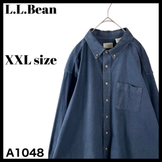 エルエルビーン(L.L.Bean)のエルエルビーン 長袖ボタンダウンシャツ フランネルシャツ XXL 紺 ネイビー(シャツ)
