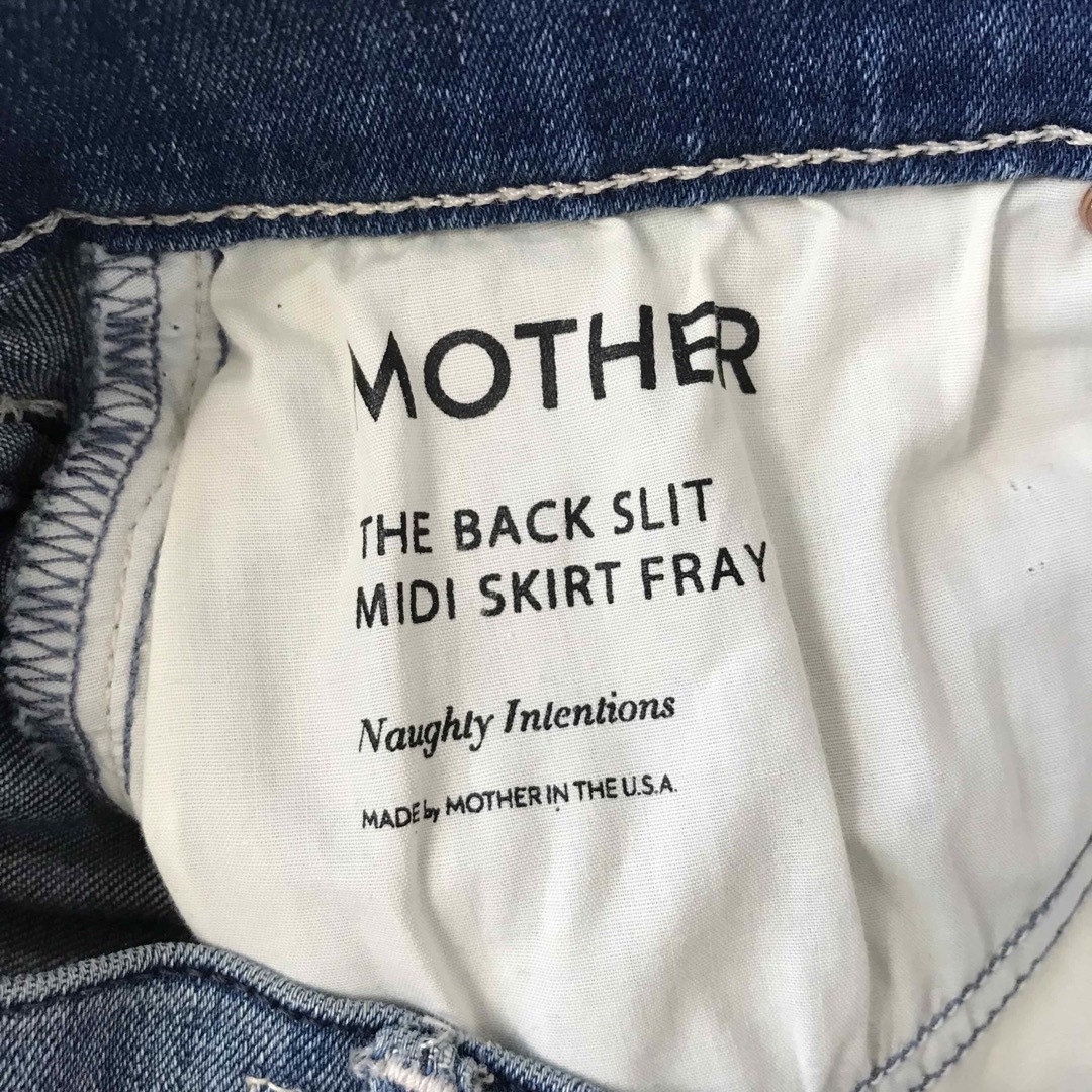 mother(マザー)のMOTHER 25 デニムスカート カットオフ バックスリット ダメージ加工 レディースのスカート(ロングスカート)の商品写真