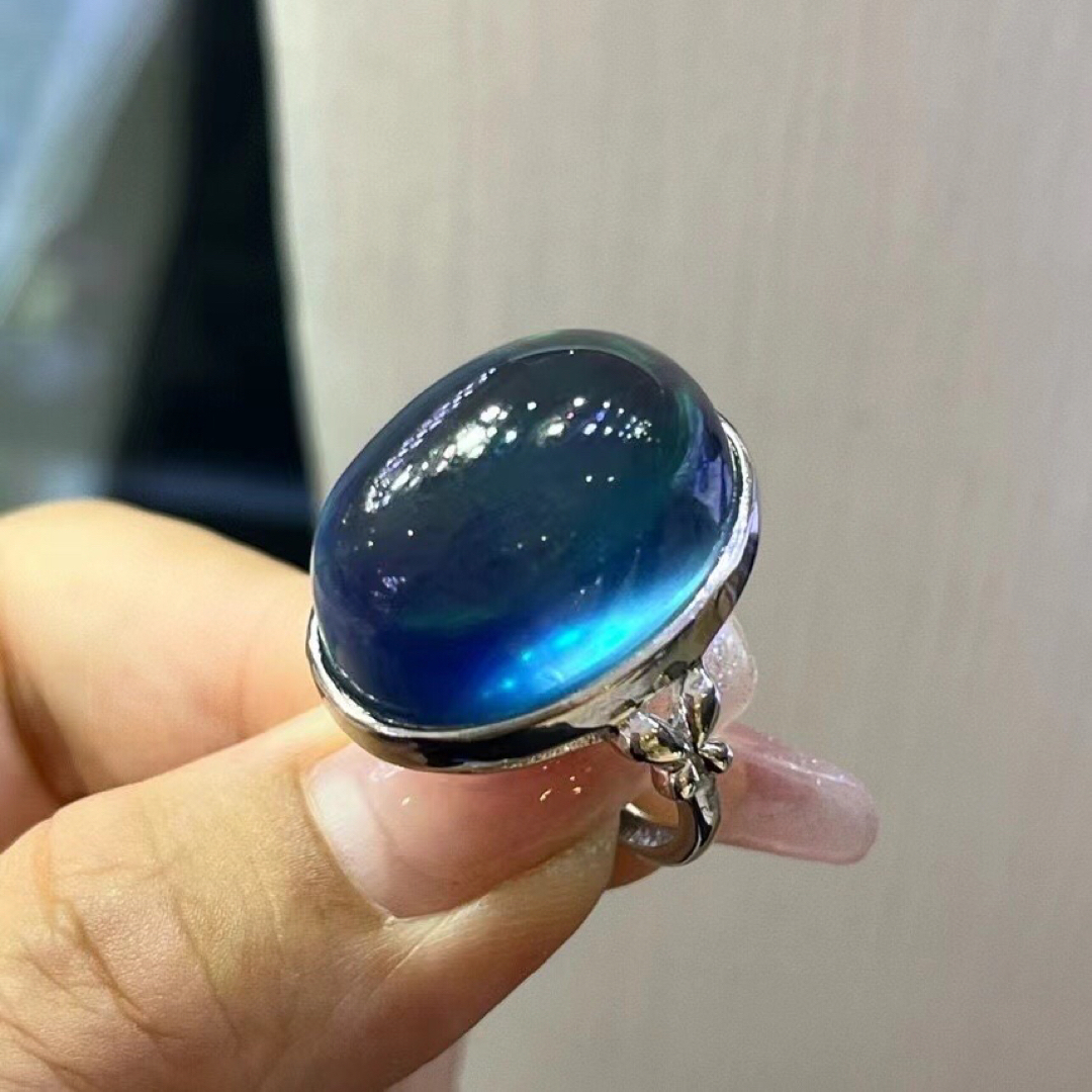 ⭐︎【高級】天然 アクアマリン リング s925 12.8g レディースのアクセサリー(リング(指輪))の商品写真