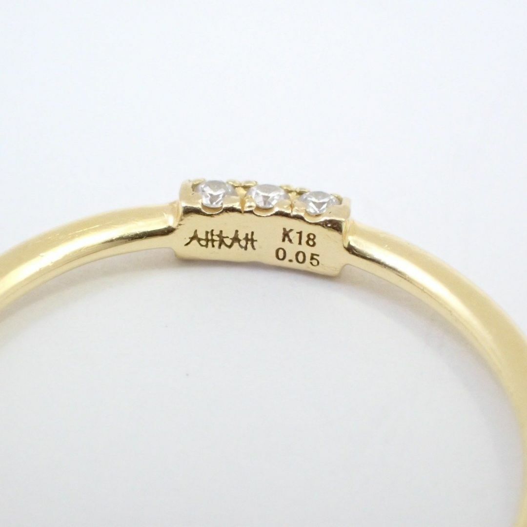 AHKAH アーカー ピンキーリング 指輪 K18YG/ダイヤモンド0.05ct 5号
