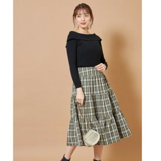 トッコクローゼット(TOCCO closet)のトッコクローゼット　チェック柄ティアードスカート(ロングスカート)