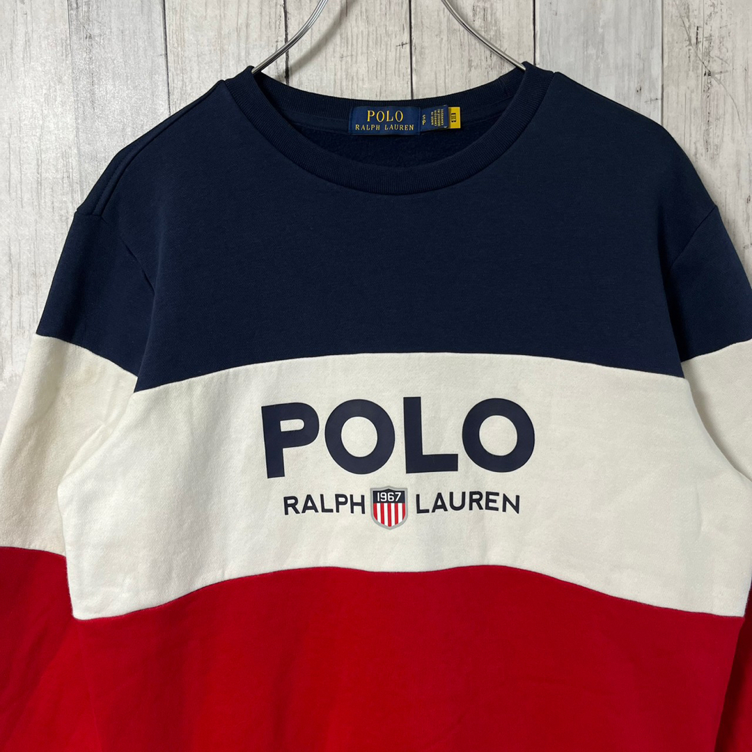 Ralph Lauren(ラルフローレン)のRalph Lauren ラルフローレン スウェット センターロゴ ボーダー メンズのトップス(スウェット)の商品写真