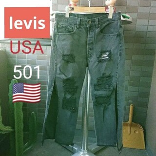 リーバイス(Levi's)のa096 levis リーバイス 501 W31 ブラック アメリカ製 USA(デニム/ジーンズ)