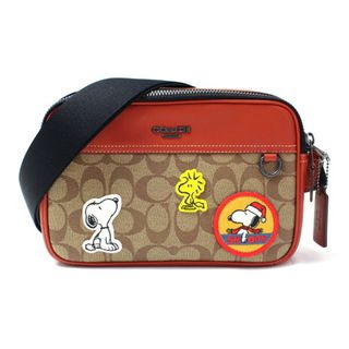 コーチ(COACH)のCOACH コーチ COACH X PEANUTS グラハム クロスボディ・シグネチャー キャンバス・パッチ ショルダーバッグ カーキ/レッドウッド/マルチ CE746 QBE7V レディース【未使用】【買取品】(ショルダーバッグ)