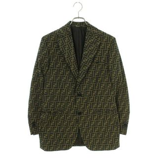 FENDI フェンディ FJ0668 GIACCA VELVET MARBLEDE TAPED BLAZER ブルー ベルベット サイドライン テーラードジャケット 2Bブレザー