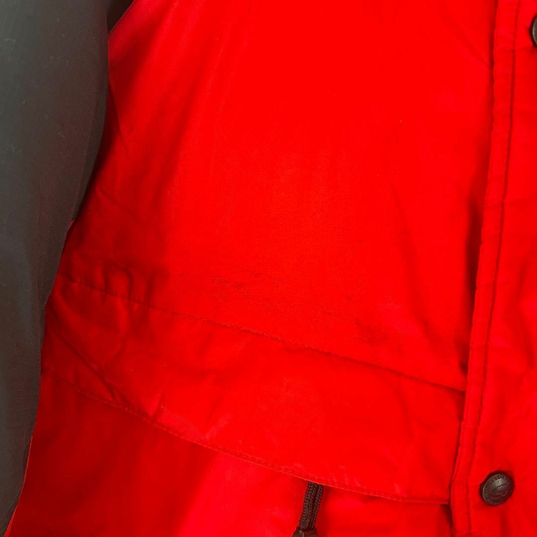 希少【Bear USA】ダウンジャケット　ヌプシ　リバーシブル　刺繍ロゴ　S色柄レッド赤ブルー青