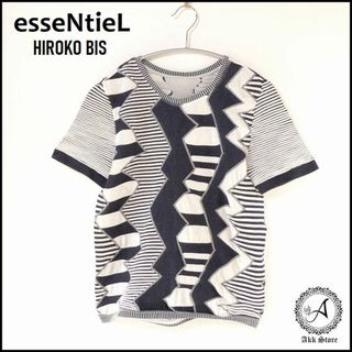 ヒロコビス(HIROKO BIS)のessentiel HIROKO BIS レディース 半袖 幾何学 トップス M(カットソー(半袖/袖なし))