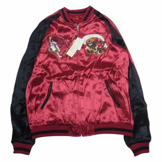 ジャパネスク Japanesque  3RSJ-020 Wind God Vintage Pattern Embroidered Reversible Souvenir Jacket 風神 刺繍 リバーシブル スーベニア ジャケット レッド系 L【新古品】【未使用】【中古】(その他)