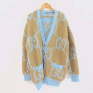 美品 GUCCI グッチ 635160 XKBR9 2048 リバーシブル GG モヘア 