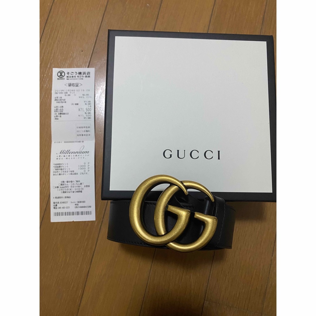 Gucci(グッチ)のGGマーモント カーフスキン ベルト 確実正規品 GUCCI レディースのファッション小物(ベルト)の商品写真