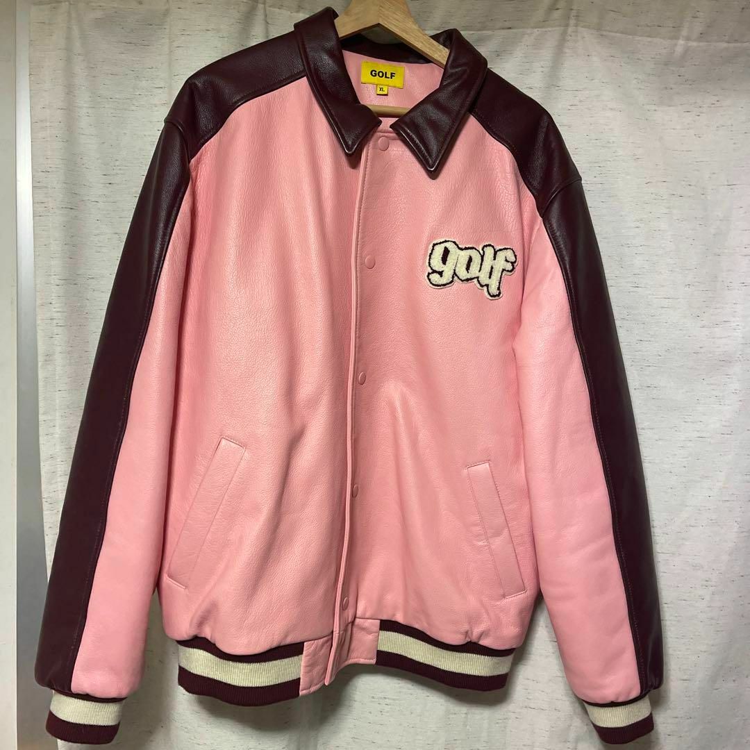 GOLF WANG ゴルフ PINK BROWN LEATHER JACKETの通販 by m/I's shop｜ラクマ