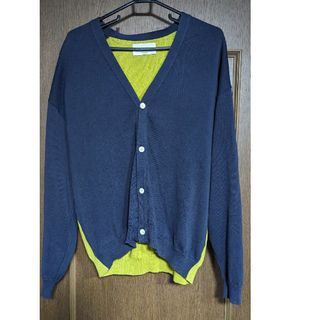 ユナイタスUNITUS゛Color block Cardigan゛Navyカラー(カーディガン)