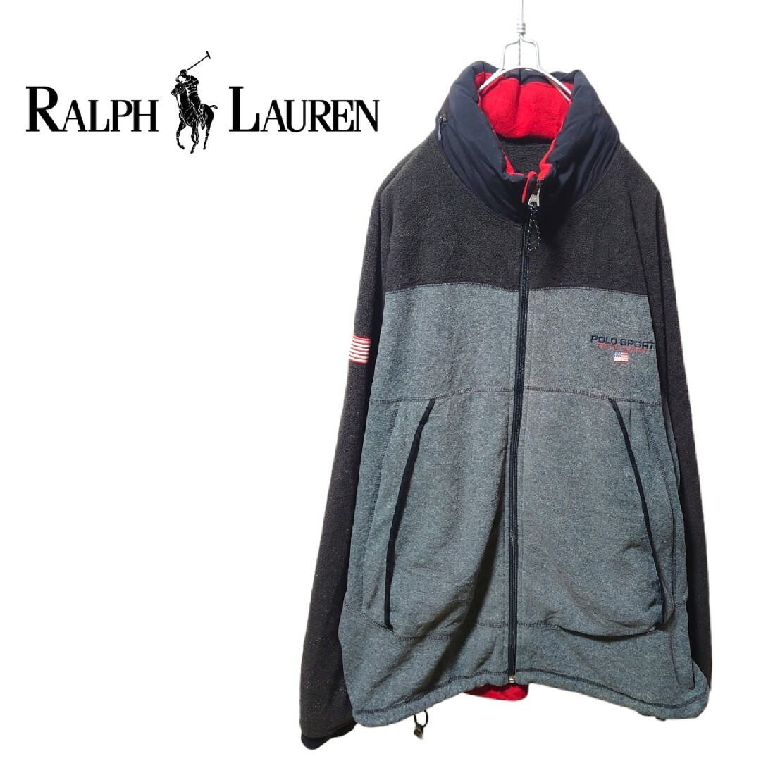 Ralph Lauren - 【POLO SPORTS】90's ロゴ刺繍 フリースジャケット S