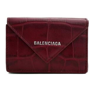 バレンシアガ(Balenciaga)の新品 バレンシアガ BALENCIAGA 3つ折り財布 ペーパー レッドプルーン(財布)