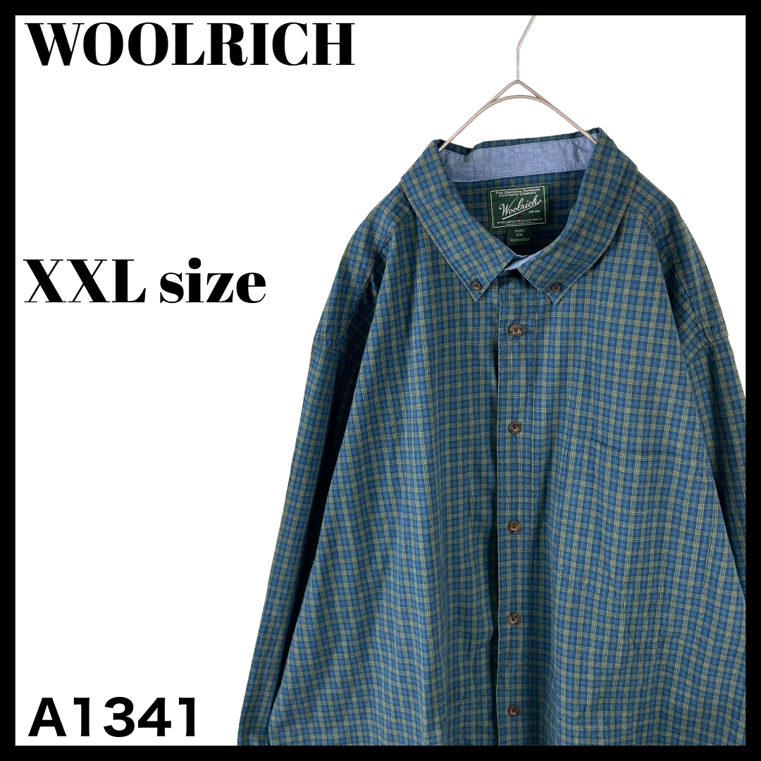 WOOLRICH(ウールリッチ)のビッグサイズ ウールリッチ メンズ 長袖ボタンダウンシャツ 緑 XXL チェック メンズのトップス(シャツ)の商品写真