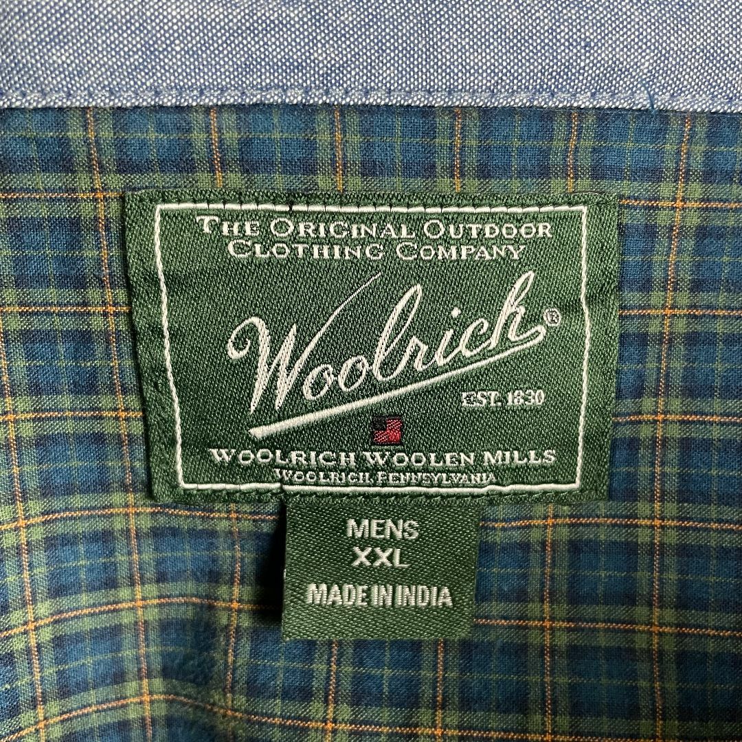 WOOLRICH(ウールリッチ)のビッグサイズ ウールリッチ メンズ 長袖ボタンダウンシャツ 緑 XXL チェック メンズのトップス(シャツ)の商品写真