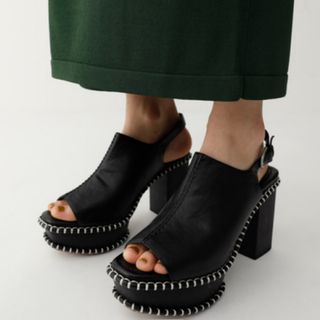 マウジー(moussy)の【MOUSSY(マウジー)】WOODEN SOLE SABOT ウッドソールサボ(サンダル)