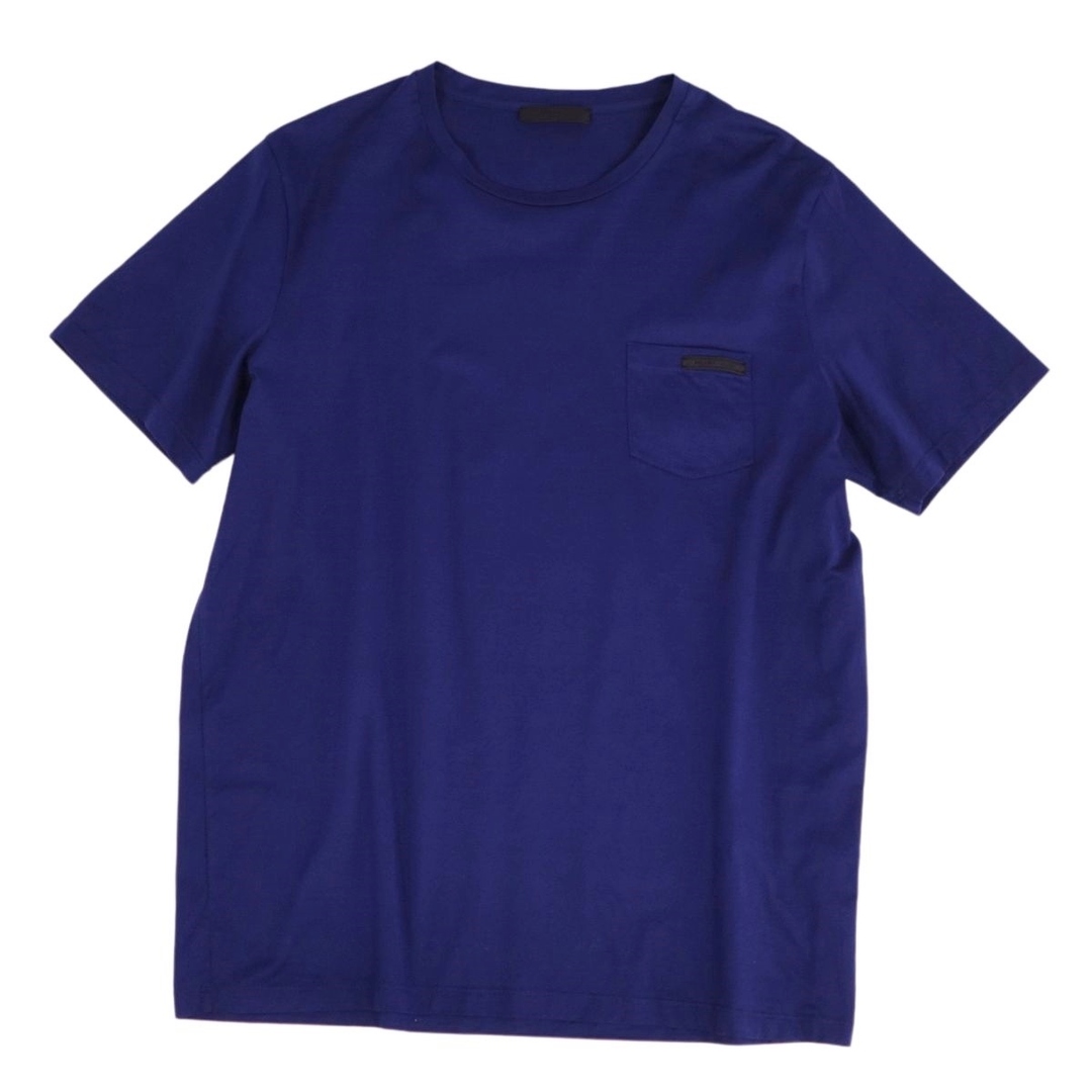 春夏付属品美品 プラダ PRADA Tシャツ カットソー 半袖 ショートスリーブ ロゴ柄 トップス メンズ XL ネイビー