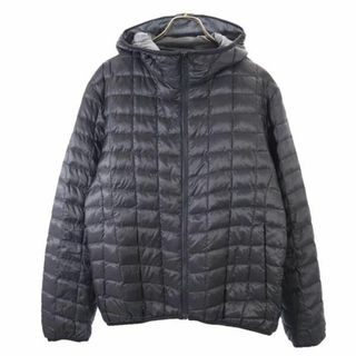 ユニクロ(UNIQLO)のユニクロ ライトウォームパデットパーカー ジャケット L ブラック UNIQLO 中綿 メンズ 古着 【231120】(その他)