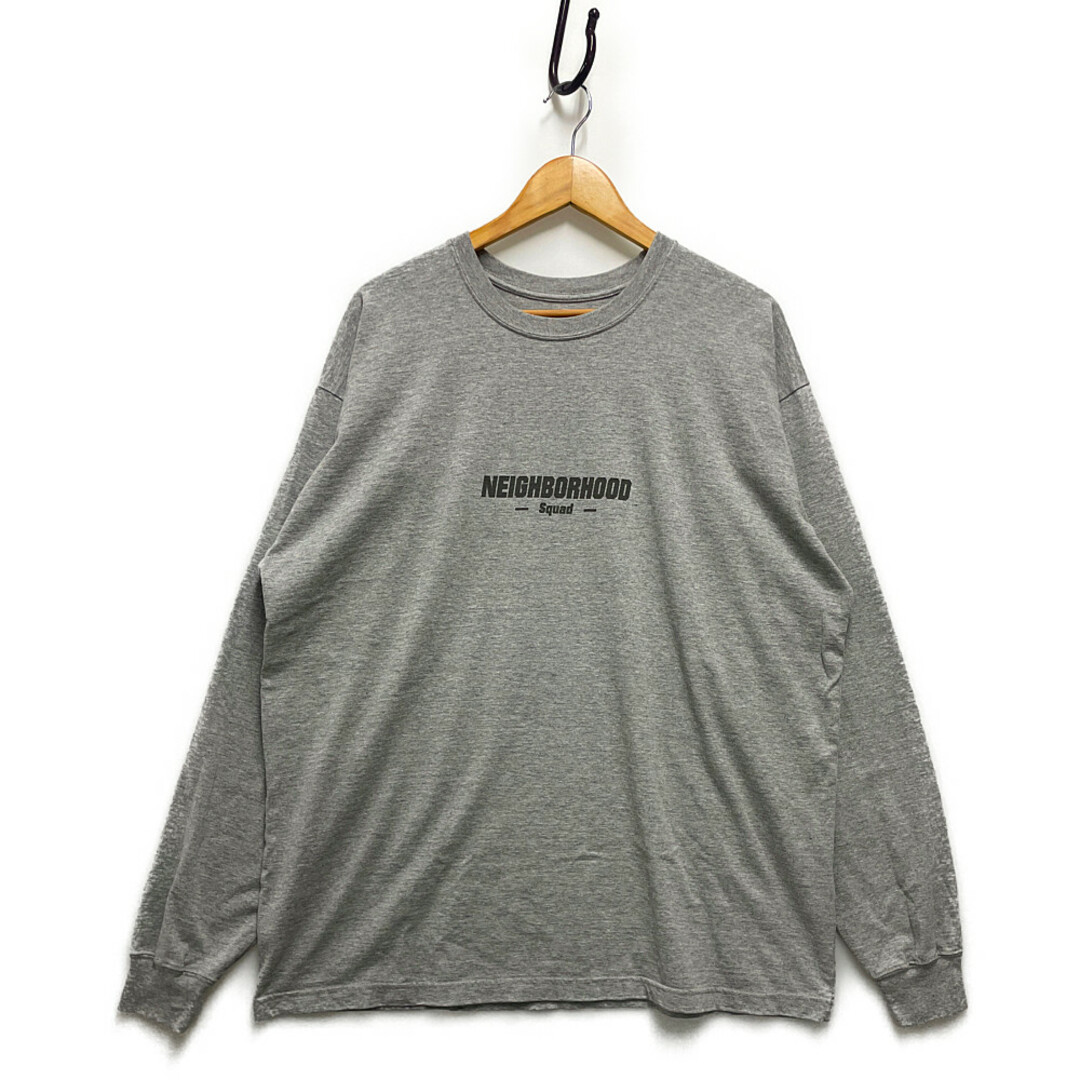 NEIGHBORHOOD ネイバーフッド 23AW NH . TEE LS-5 ロゴ ロング 長袖Ｔシャツ グレー サイズXL 正規品 / B4618約70cm身幅