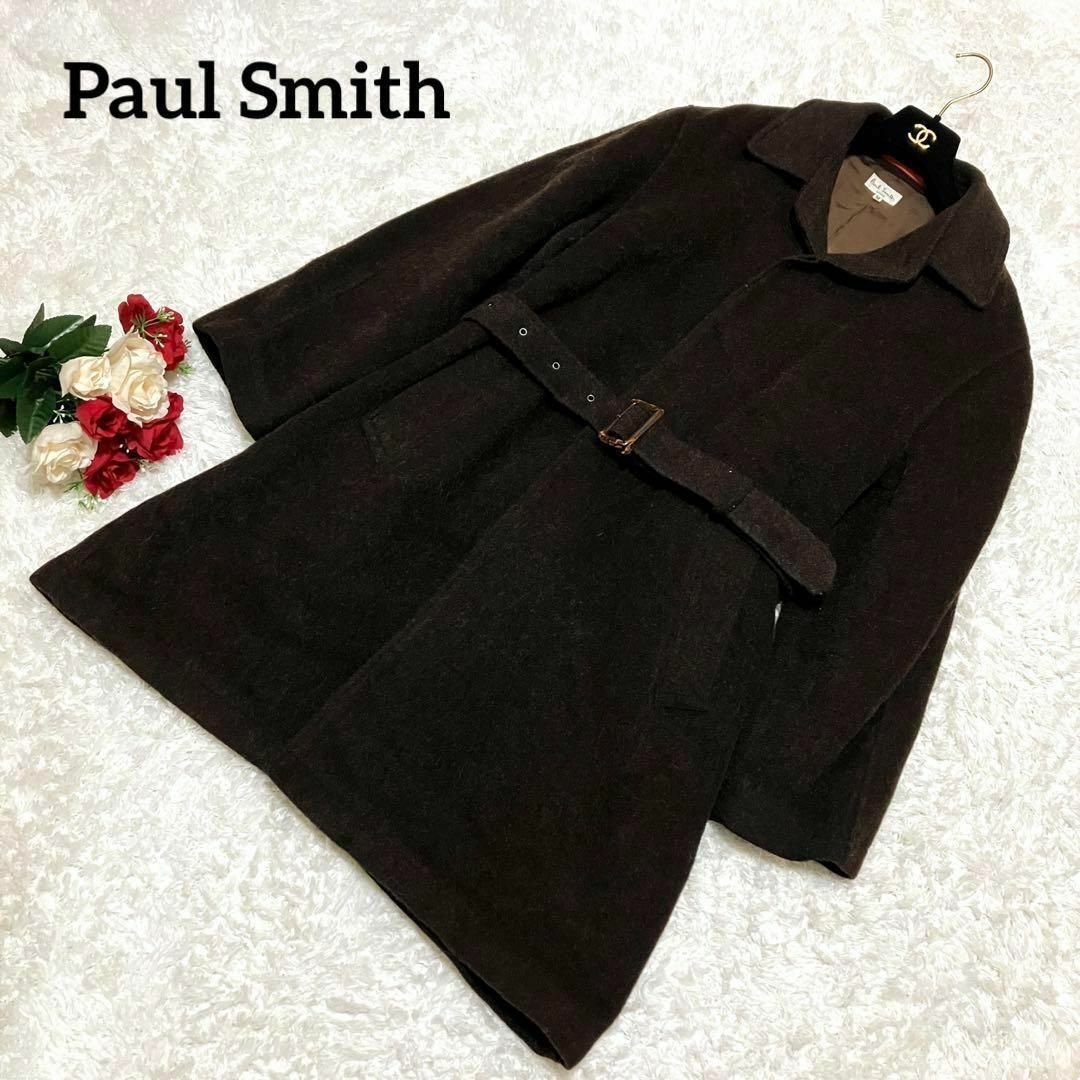 Paul Smith(ポールスミス)のポールスミス　ステンカラーコート　肉厚ウール　ロング丈　ベルト付き　ブラウン　M メンズのジャケット/アウター(チェスターコート)の商品写真