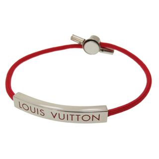 ルイヴィトン(LOUIS VUITTON)の美品 ルイ ヴィトン ブレスレ スペースLV M00274 レッド ブレスレット 赤 LV 0038 【中古】 LOUIS VUITTON(ブレスレット)