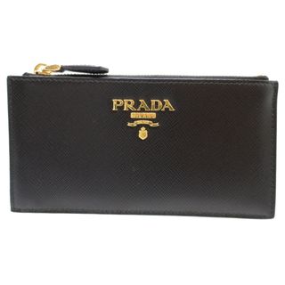 未使用級✨PRADA ウォレット　ロゴ彫刻　サフィアーノレザー　ブラック