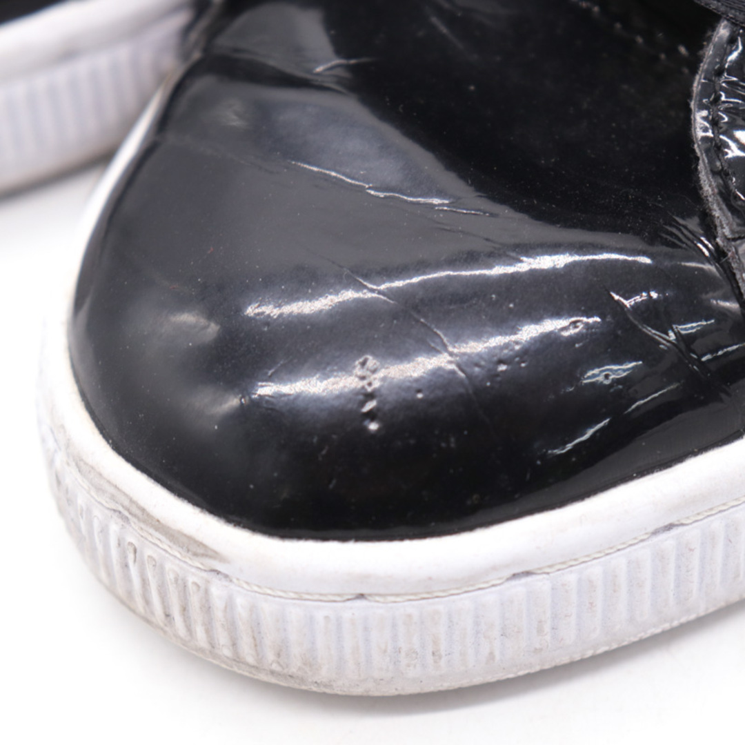PUMA(プーマ)のプーマ スニーカー バスケット ハート パテント 363073 01 リボン シューズ 靴 黒 レディース 23.5cmサイズ ブラック PUMA レディースの靴/シューズ(スニーカー)の商品写真