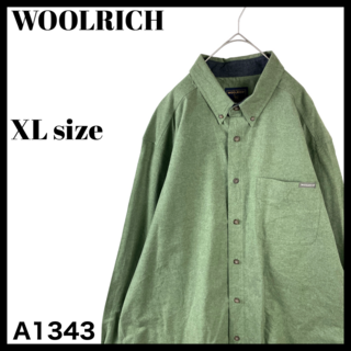 ウールリッチ(WOOLRICH)のWOOLRICH ウールリッチ 秋冬 長袖BDシャツ フランネルシャツ 緑 XL(シャツ)