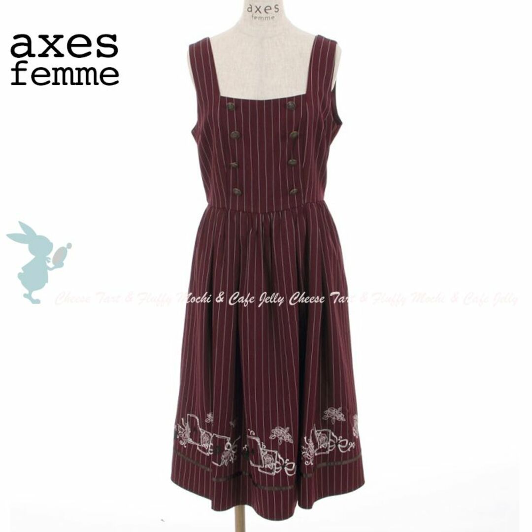 axes femme(アクシーズファム)のaxes femme ✨限定商品✨ ネコ×トランプ刺繍ジャンスカ レディースのワンピース(ひざ丈ワンピース)の商品写真