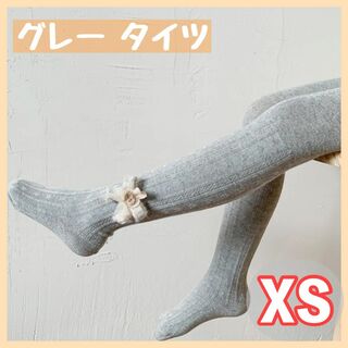 XS リボン付き♡キッズタイツ こども 女の子 うさぎ 韓国 おしゃれ 可愛い(靴下/タイツ)
