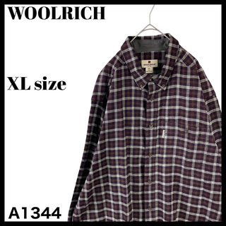 ウールリッチ(WOOLRICH)のウールリッチ メンズ 長袖ボタンダウンシャツ 茶色 チェック US/XL 古着(シャツ)