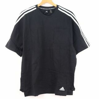 アディダス(adidas)のアディダス 半袖Tシャツ インナーシャツ スポーツウエア― プロ 3ライン 165/88A 黒 メンズ Sサイズ ブラック adidas(Tシャツ/カットソー(半袖/袖なし))