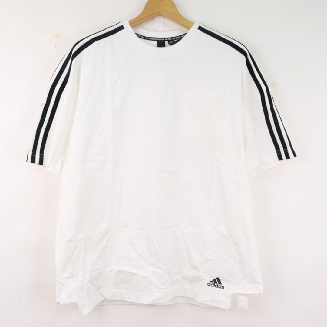 adidas(アディダス)のアディダス 半袖Tシャツ インナーシャツ スポーツウエア― プロ 3ライン 170/92A 白 メンズ Mサイズ ホワイト adidas メンズのトップス(Tシャツ/カットソー(半袖/袖なし))の商品写真