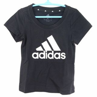 アディダス(adidas)のアディダス 半袖Tシャツ インナーシャツ スポーツウエア― 胸プリント 綿100% 黒 キッズ 男の子用 100サイズ ブラック adidas(Tシャツ/カットソー)