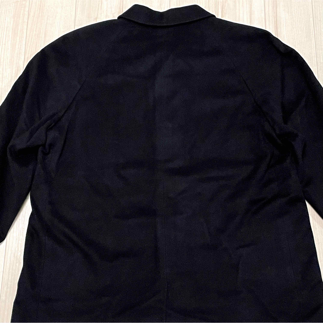 【古着】ヴィンテージ カシミア100% ステンカラーコート ウール ブラック メンズのジャケット/アウター(ステンカラーコート)の商品写真